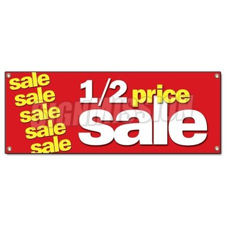 SIGNMISSION HALF PRICE SALE BANNER SIGN 1/2 huge retail clearance discount off everything B-Half Price Sale